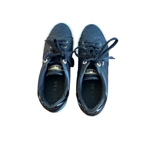 GUESS Women's Black Loven Lace Up Shoes Quilt Top Casual Walking Sneakers 11M - Picture 8 of 9